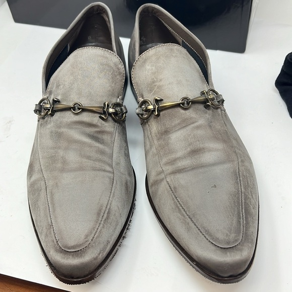 Cesare Paciotti Men’s Sz 7.5 Gray Silk Slip On Loafers main image 9